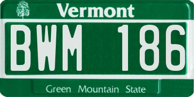 VT license plate BWM186