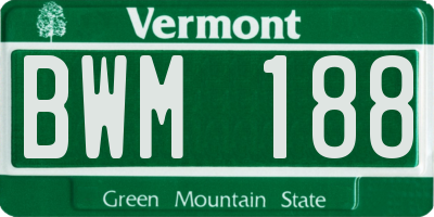 VT license plate BWM188