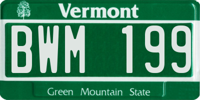 VT license plate BWM199