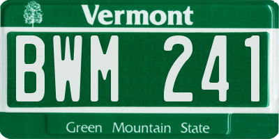 VT license plate BWM241