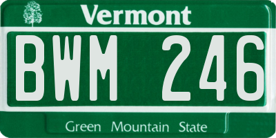 VT license plate BWM246