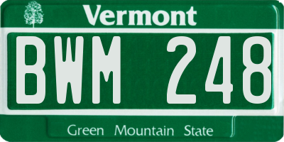 VT license plate BWM248