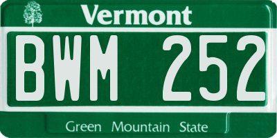 VT license plate BWM252