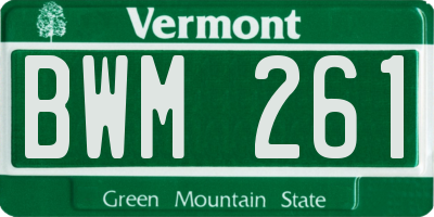 VT license plate BWM261
