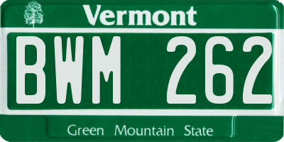 VT license plate BWM262