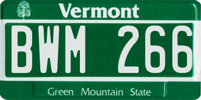 VT license plate BWM266