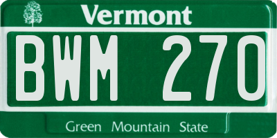VT license plate BWM270