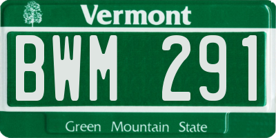 VT license plate BWM291
