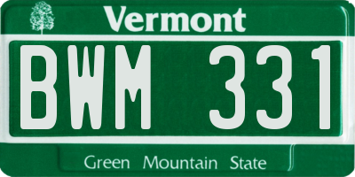 VT license plate BWM331