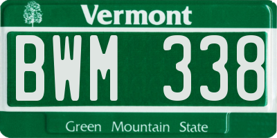 VT license plate BWM338