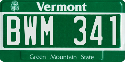 VT license plate BWM341