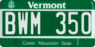 VT license plate BWM350