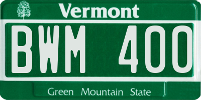 VT license plate BWM400