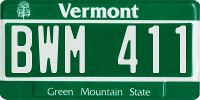 VT license plate BWM411
