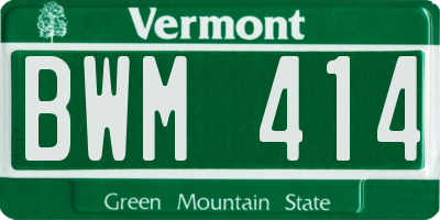 VT license plate BWM414