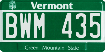 VT license plate BWM435