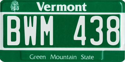 VT license plate BWM438