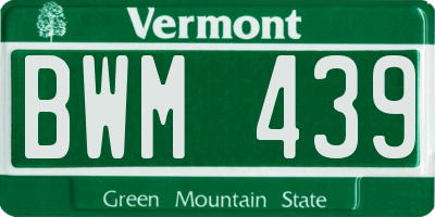 VT license plate BWM439
