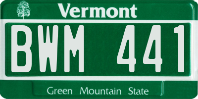 VT license plate BWM441