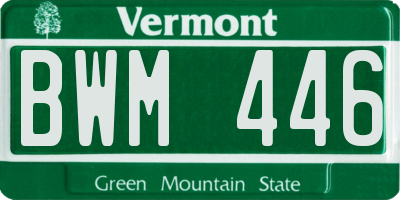 VT license plate BWM446
