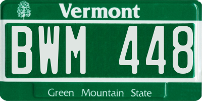 VT license plate BWM448