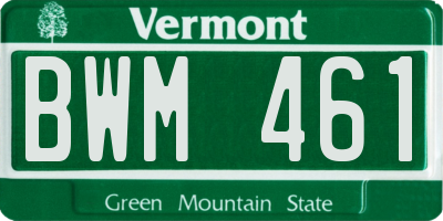 VT license plate BWM461