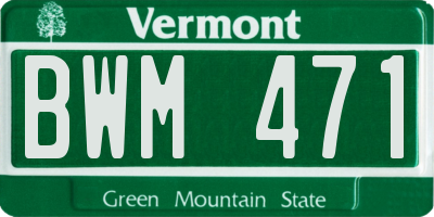 VT license plate BWM471