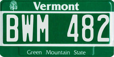 VT license plate BWM482