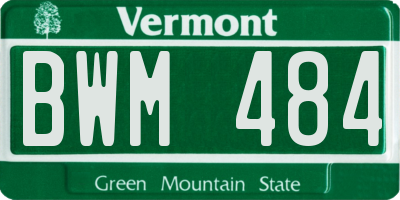 VT license plate BWM484
