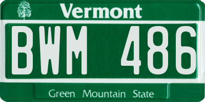 VT license plate BWM486