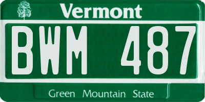 VT license plate BWM487