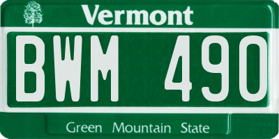 VT license plate BWM490
