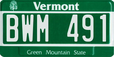 VT license plate BWM491