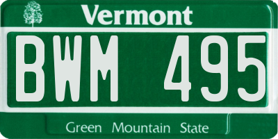 VT license plate BWM495