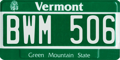 VT license plate BWM506