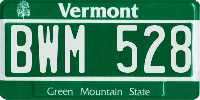 VT license plate BWM528