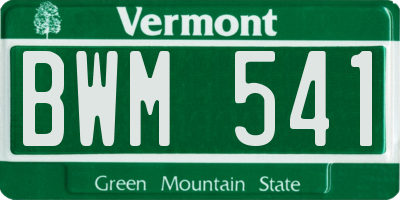 VT license plate BWM541
