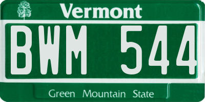 VT license plate BWM544
