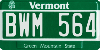 VT license plate BWM564