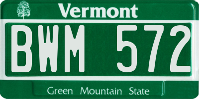 VT license plate BWM572