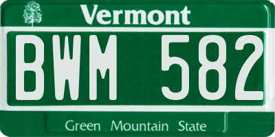 VT license plate BWM582