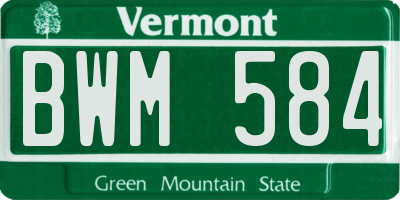 VT license plate BWM584