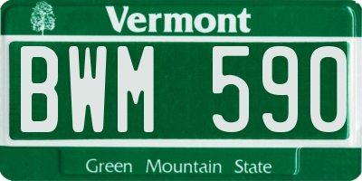 VT license plate BWM590