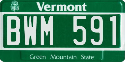 VT license plate BWM591