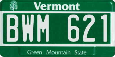 VT license plate BWM621
