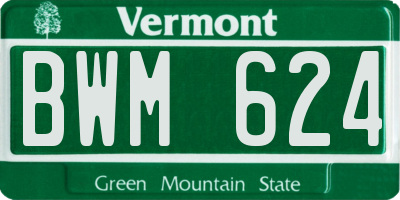 VT license plate BWM624