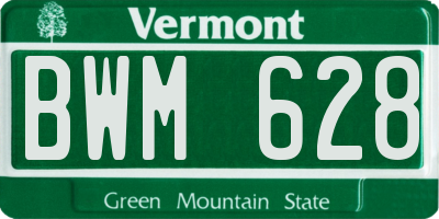 VT license plate BWM628