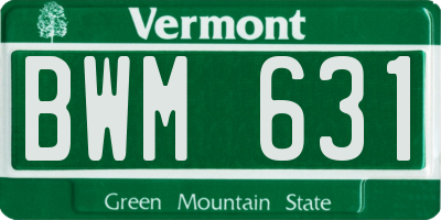 VT license plate BWM631