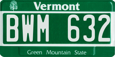 VT license plate BWM632