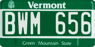 VT license plate BWM656